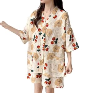 Cherry Maternity Pajamas Set Breastfeeding Loungewear