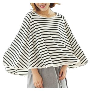 Classic Stripes” Nursing Cover black-white