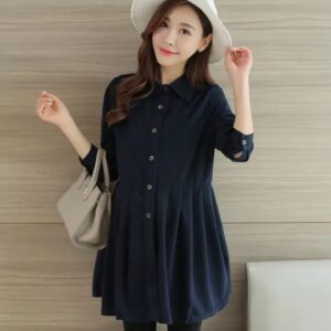 "Elegant Mama Button-Down Maternity Tunic