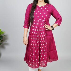 Berry Blossom Feeding Kurti — Pleated Nursing Kurti
